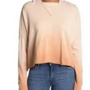 Abound Women's Printed Hi-Low Long Sleeve Hoodie In Rust Ombre Large